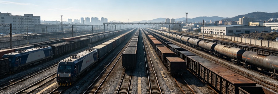 Rolling stock in a railway yard